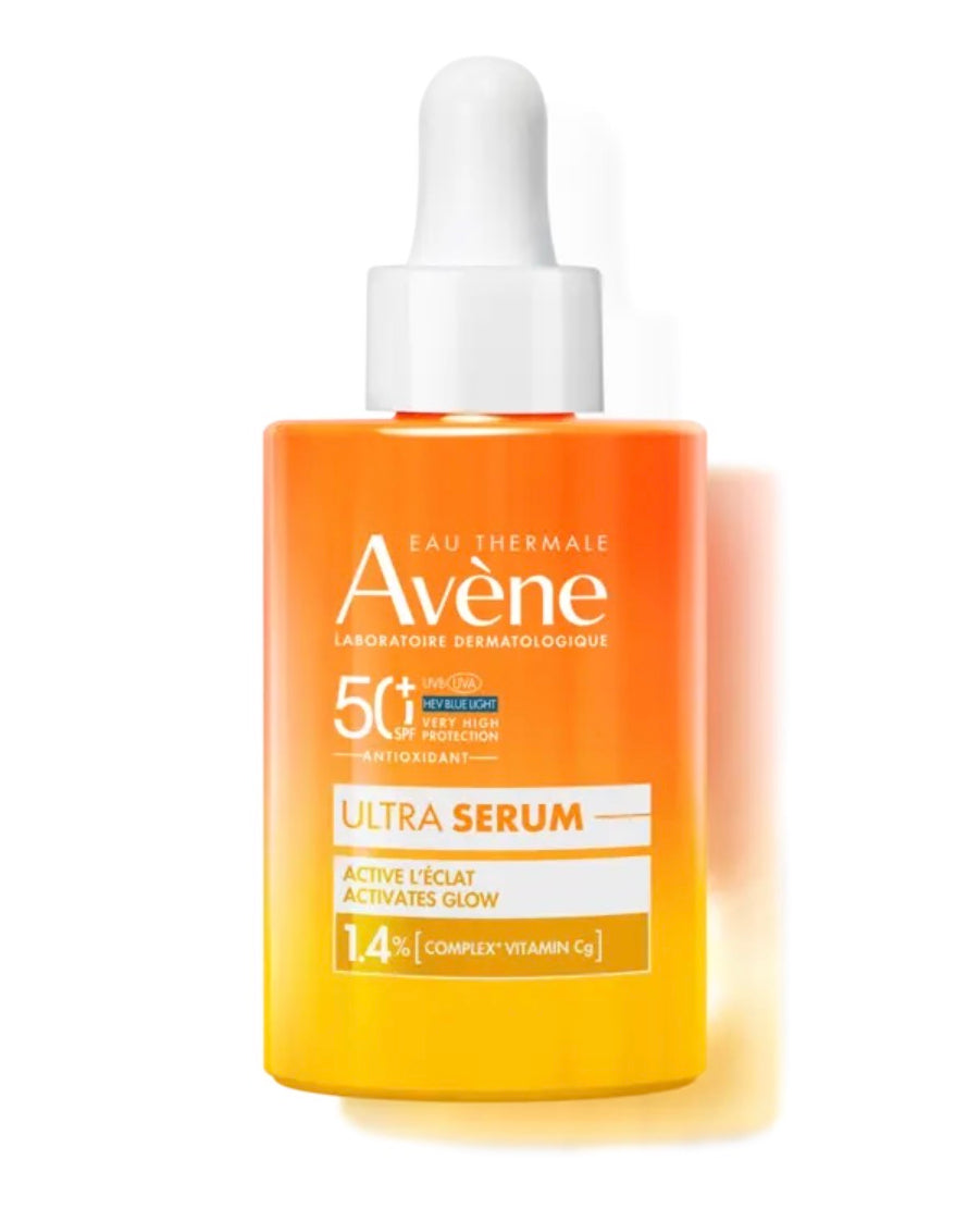 AVÈNE PROTECTOR SOLAR FACIAL EN SÉRUM FPS 50+ CON EFECTO ILUMINADOR VITAMINA Cg