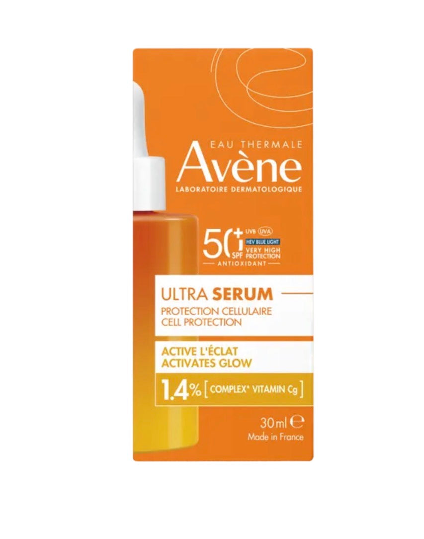 AVÈNE PROTECTOR SOLAR FACIAL EN SÉRUM FPS 50+ CON EFECTO ILUMINADOR VITAMINA Cg