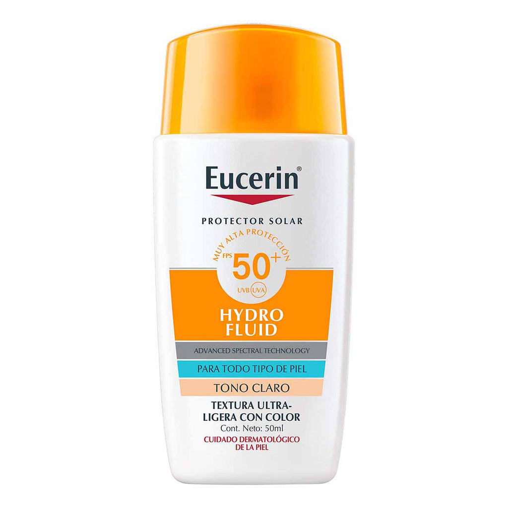 Eucerin Sun Hydro Fluid con Color Tono Claro FPS 50+ 50 ml