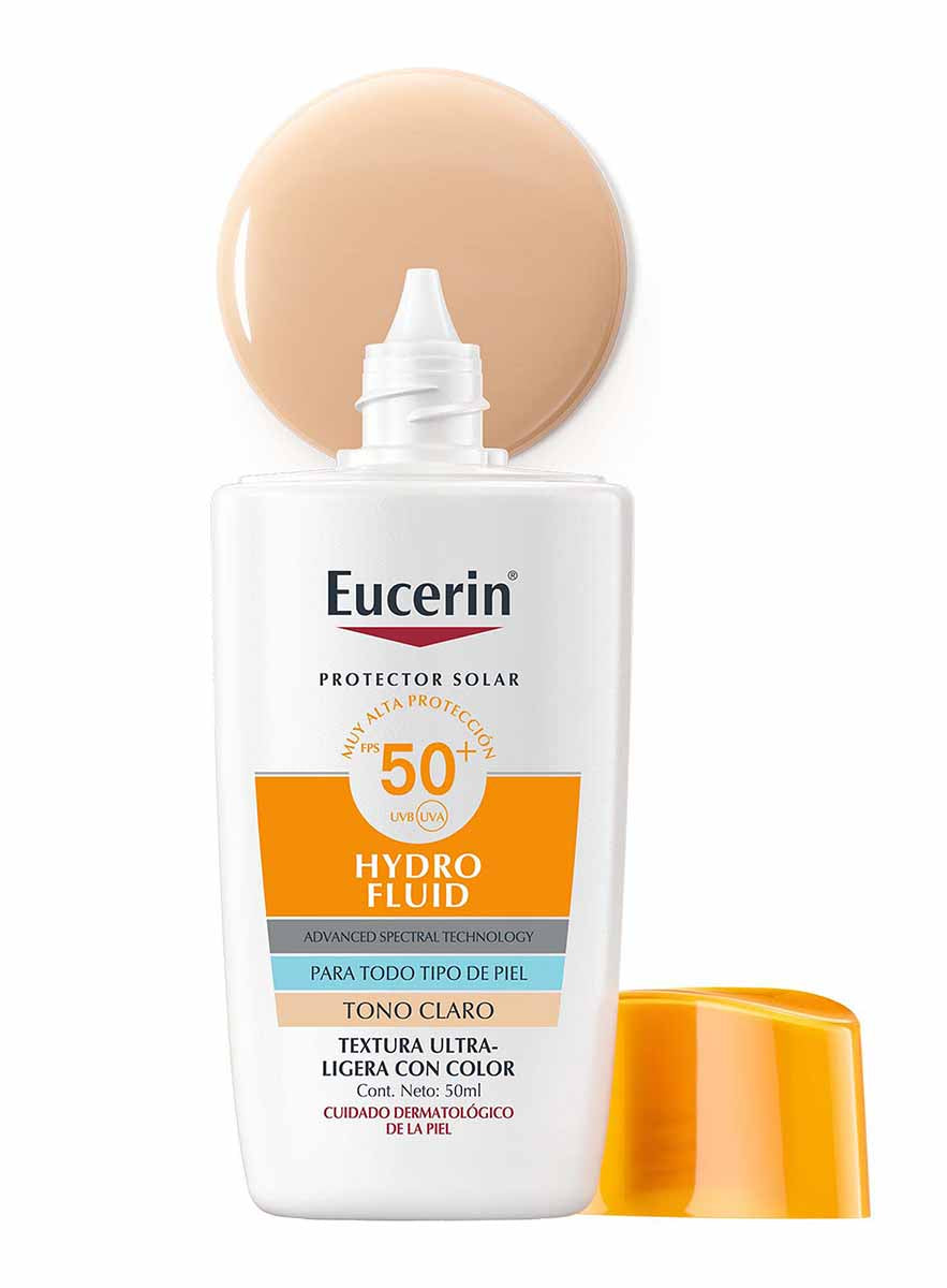 Eucerin Sun Hydro Fluid con Color Tono Claro FPS 50+ 50 ml